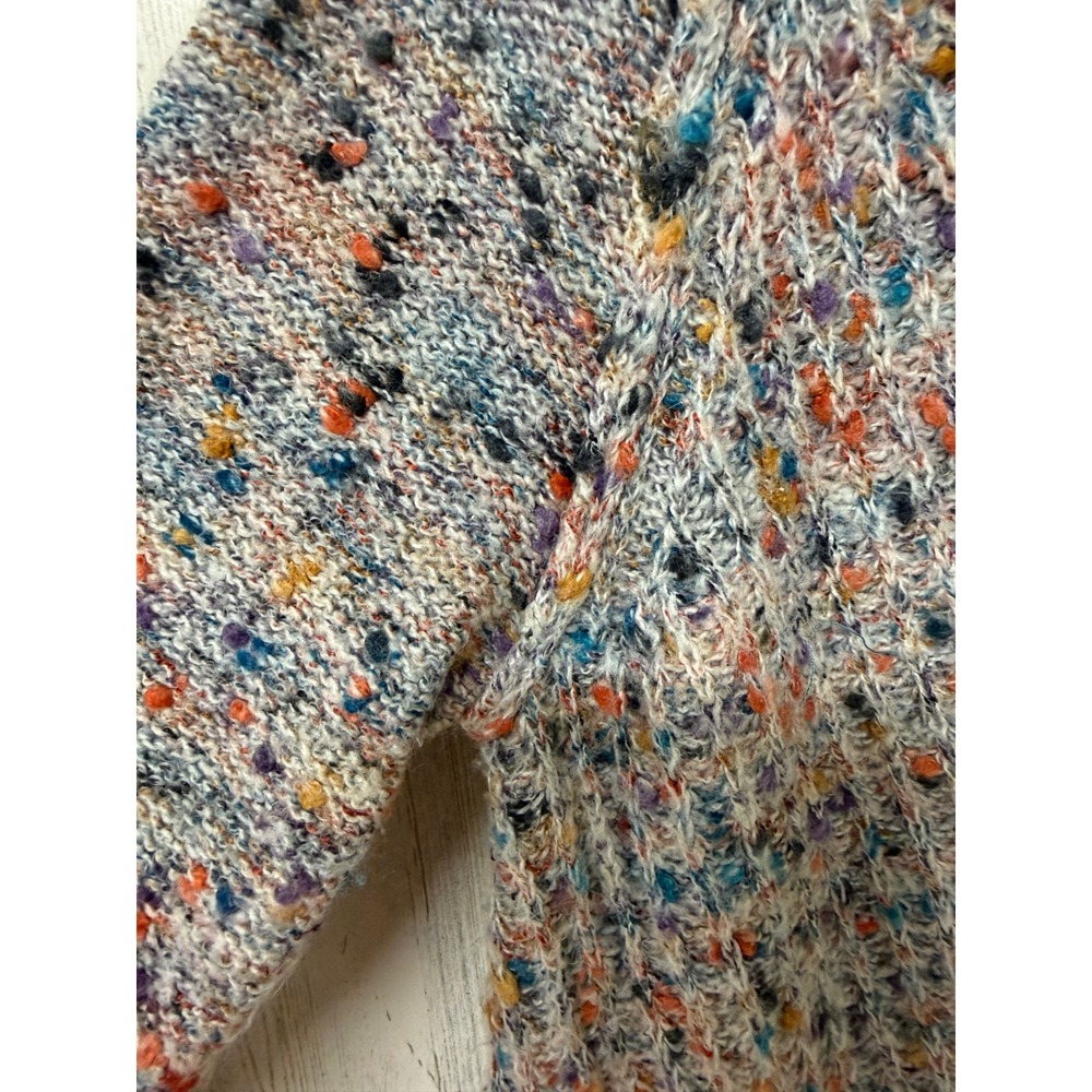 Womens M Flecked Confetti Knit Mock Neck Sweater Thick Speckled Textured - Picture 9 of 16